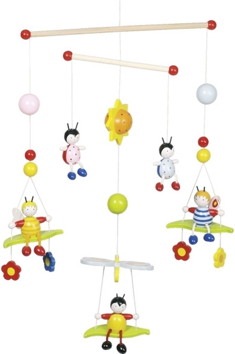 Goki mobiel 3d - bijen en kevers - 38x29cm - hout