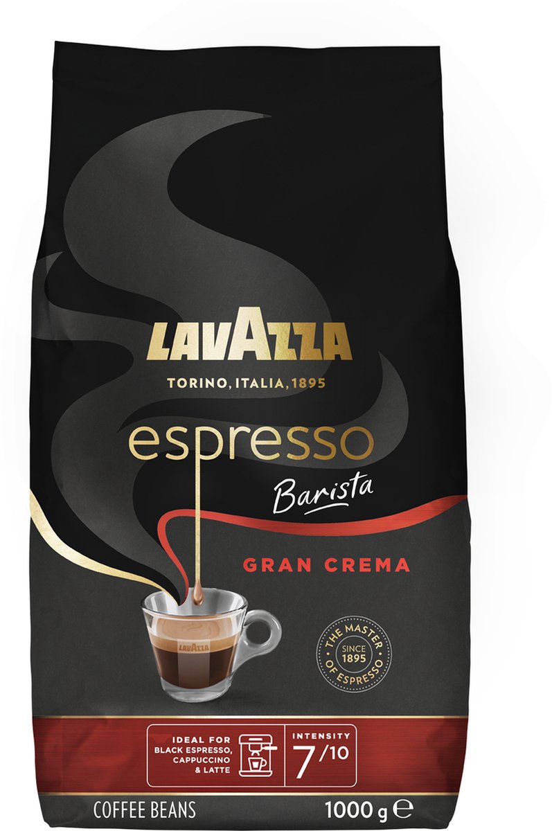 Lavazza espresso barista gran crema koffiebonen - koffie blend van robusta en arabica bonen - intensiteit 8 10 - 1 kg