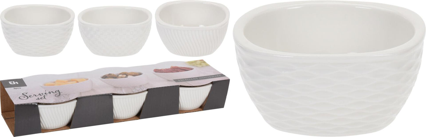 Excellent houseware snackschaalset porselein 3-delig
