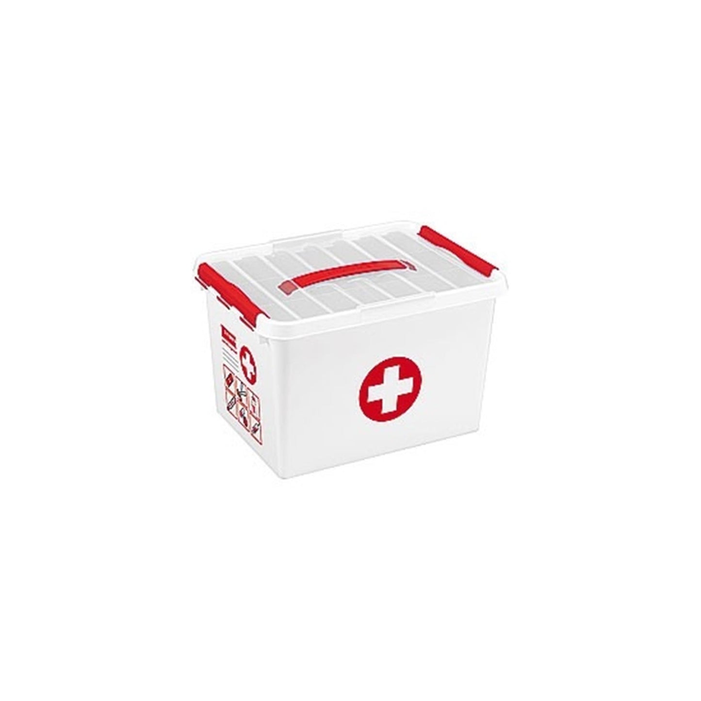 Sunware q-line eerste hulp box 22 liter wit rood 40x30x26cm