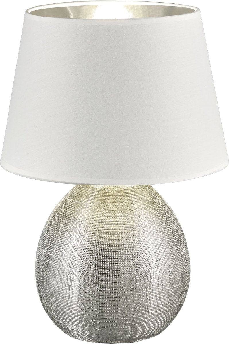 Rl live your light reality luxor - tafellamp - zilver - excl. 1x e27 4,9 w - snoerschakelaar