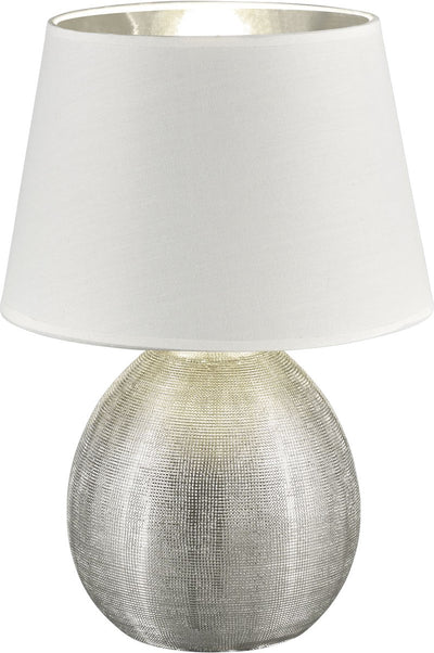 Rl live your light reality luxor - tafellamp - zilver - excl. 1x e27 4,9 w - snoerschakelaar