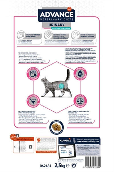 Advance veterinary diet advance - veterinary diet cat - urinary - sterilized - low calorie - kattenvoer - 2,5 kg