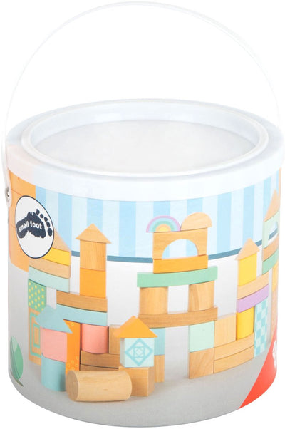 Small foot - houten bouwblokken pastel, 50dlg.