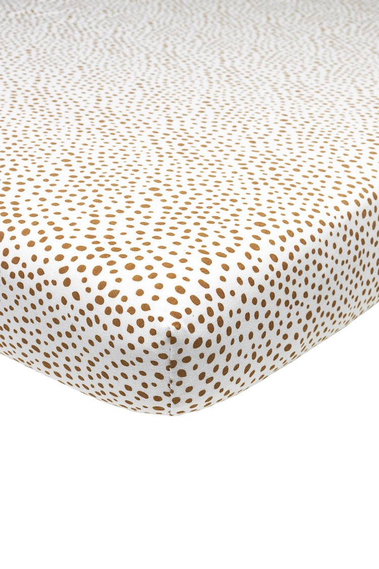 Meyco baby cheetah hoeslaken wieg - camel - 40x80 90cm