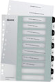 Leitz wow tabblad 1-10 tabs herbruikbaar a4 formaat zwart wit