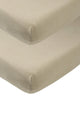 Meyco baby uni hoeslaken ledikant - 2-pack - taupe - 60x120cm