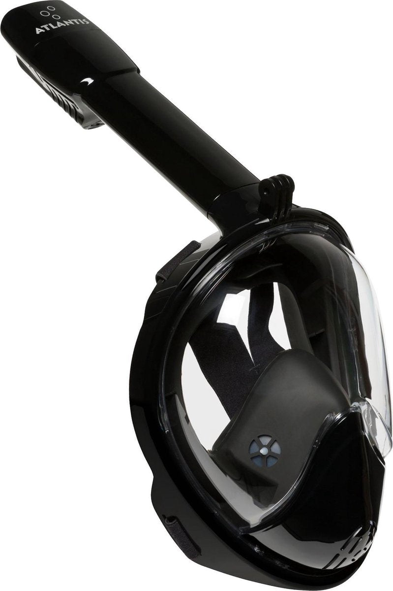 Atlantis snorkelmasker 2.0 - duikbril - snorkel - snorkelset - full face masker - volwassenen - zwart - l xl