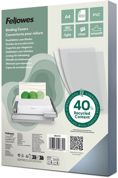 Fellowes schutbladen a4 - 180 micron - 100 stuks