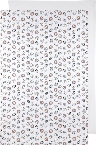 Meyco baby animal uni wieglaken - 2-pack - white - 75x100cm - 0.3 tog