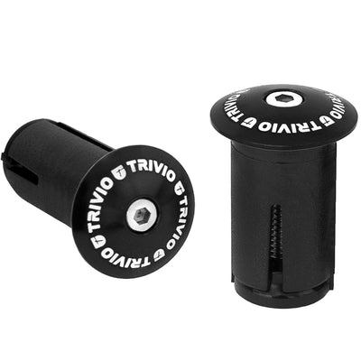 Trivio - race stuurplug aluminium zwart - 2st.