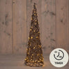 Anna's collection verlichte kegel 100led classicwarm 60cm werkt op 3xaa batterijen met 6uur timer