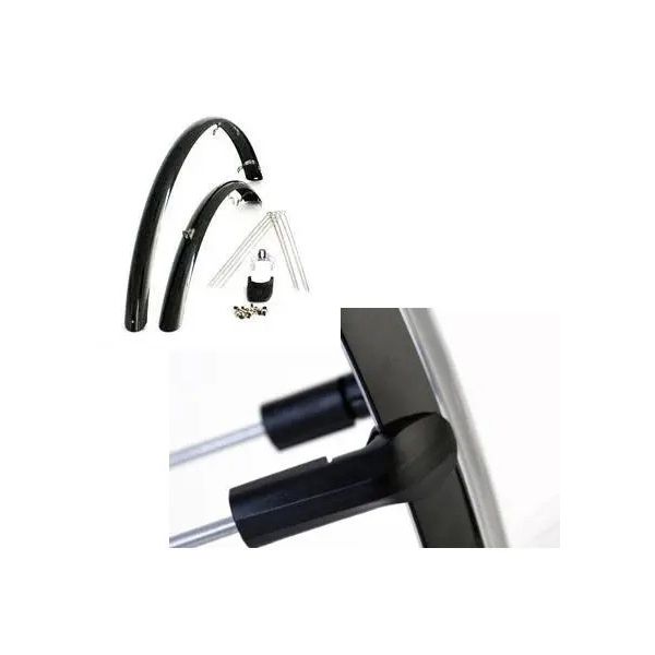 Stel spatborden 28 inch 46 pvc zwart eurofender