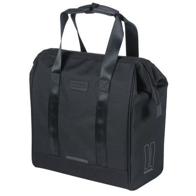Basil tas grand fietsshopper zwart | mik hooks | 23l