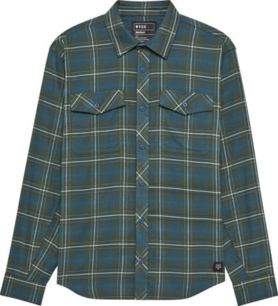 Fox head survivalist stretch flannel long-sleeve shirt