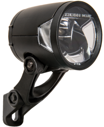 Koplamp Herrmans H-Black MR8 dynamo - aan uit functie -met houder - 180 lumen