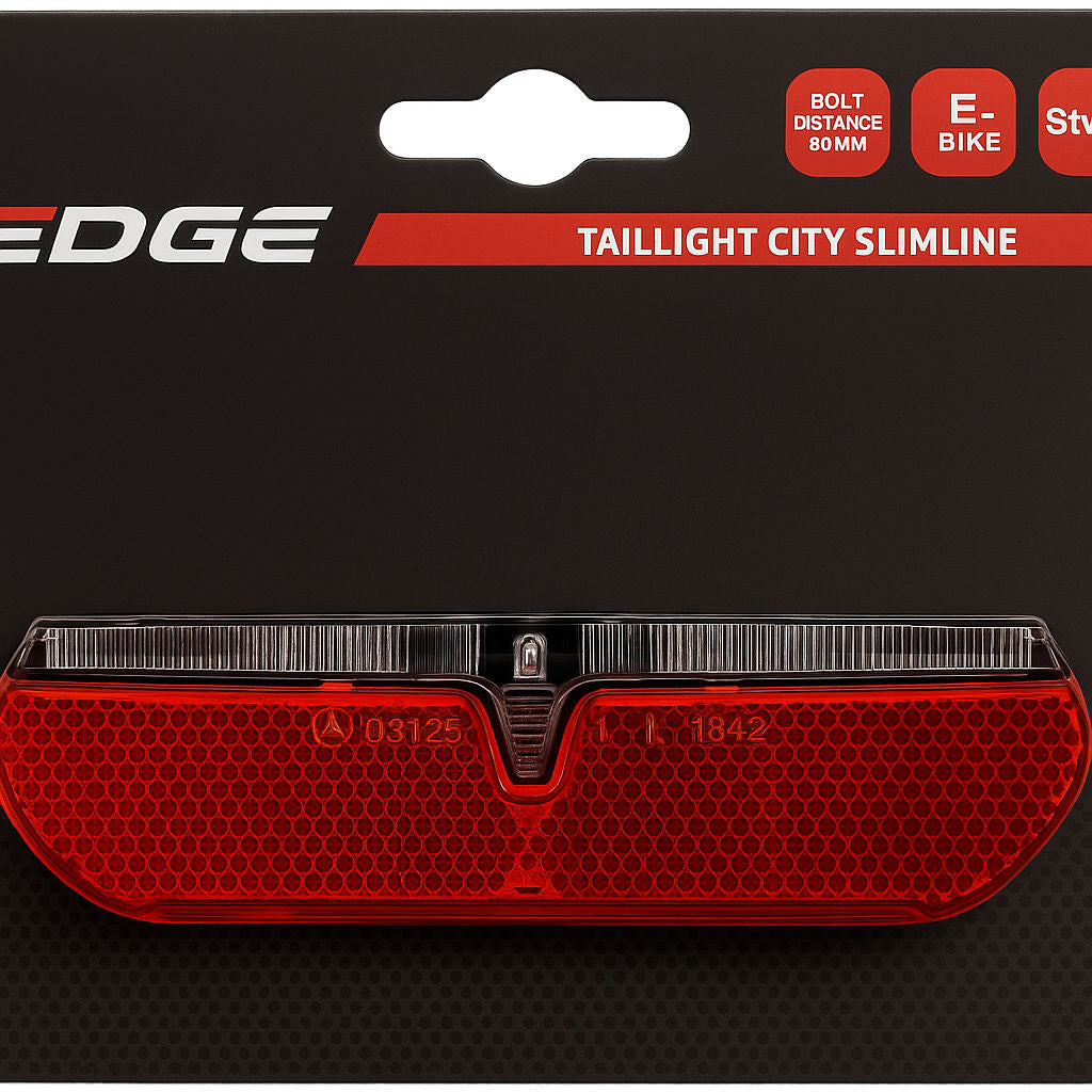 Edge dragerachterlicht city slimline - 80mm - e-bike - 6-48volt