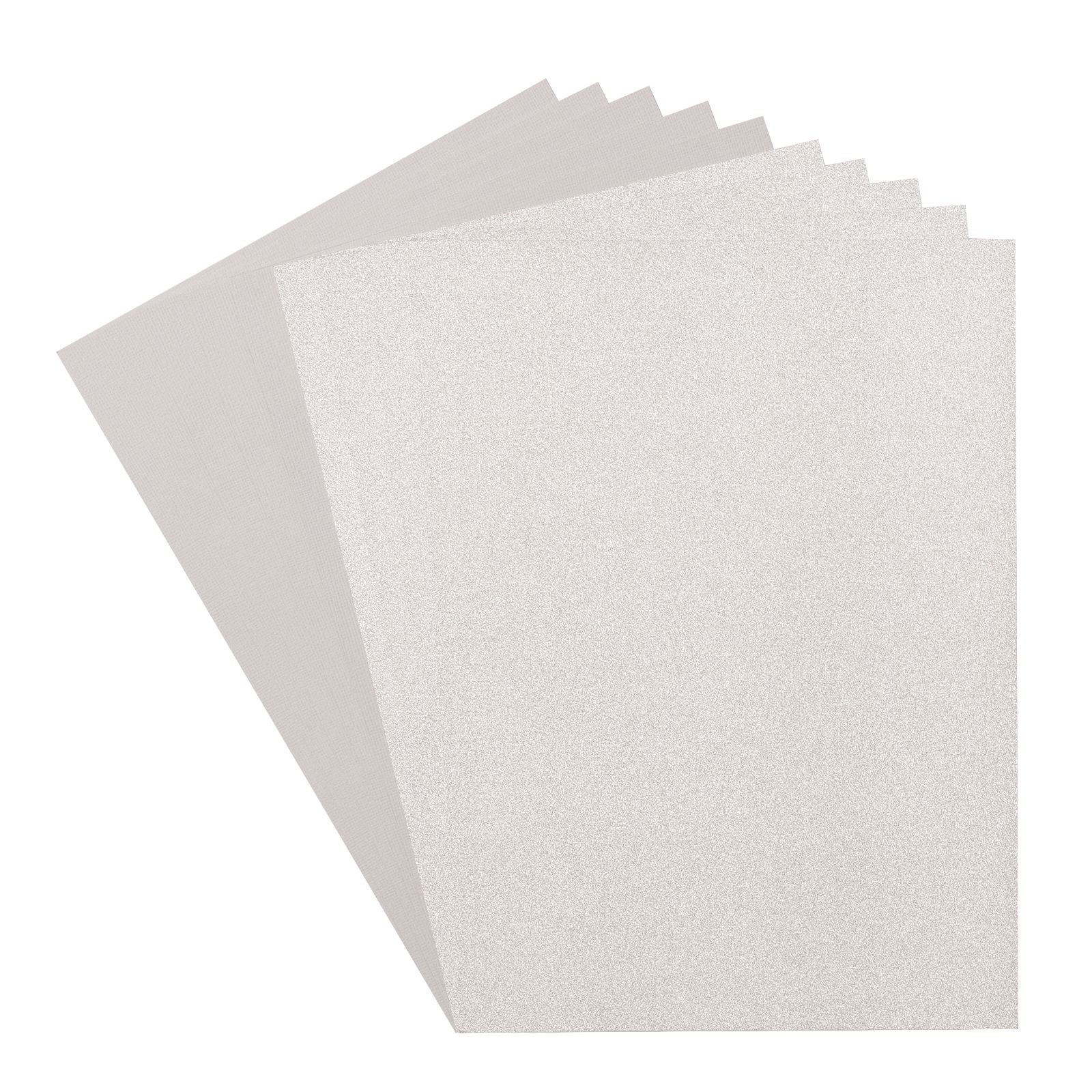 Florence • glitter papier en cardstock set 216g a4 10x silver mouse