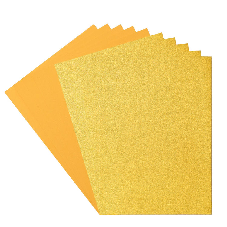 Florence • glitter papier en cardstock set 216g a4 10x yellow gold bee