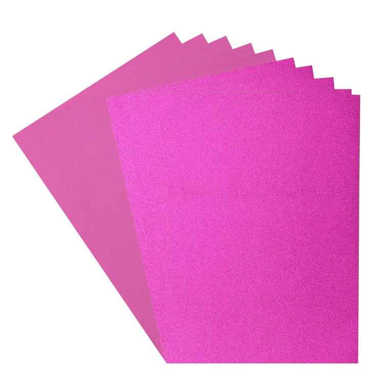 Florence • glitter papier en cardstock set 216g a4 10x pink fuchsia