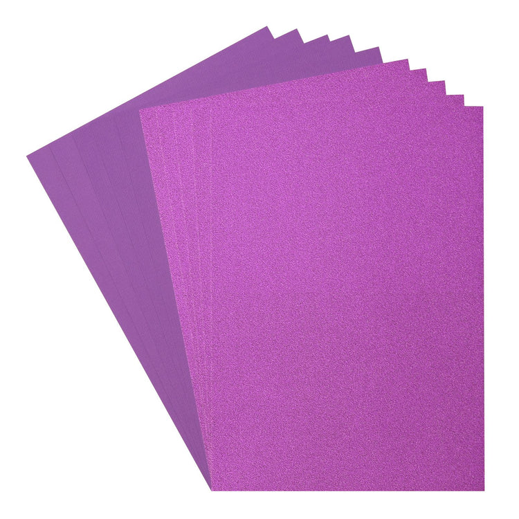 Florence • glitter papier en cardstock set 216g a4 10x purple violet
