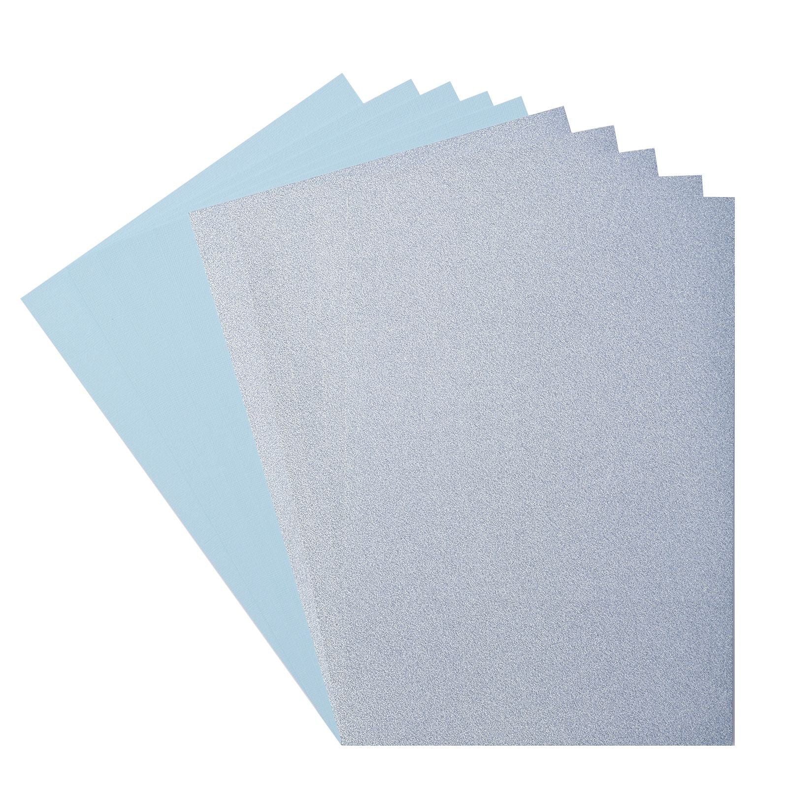 Florence • glitter papier en cardstock set 216g a4 10x light blue glacier
