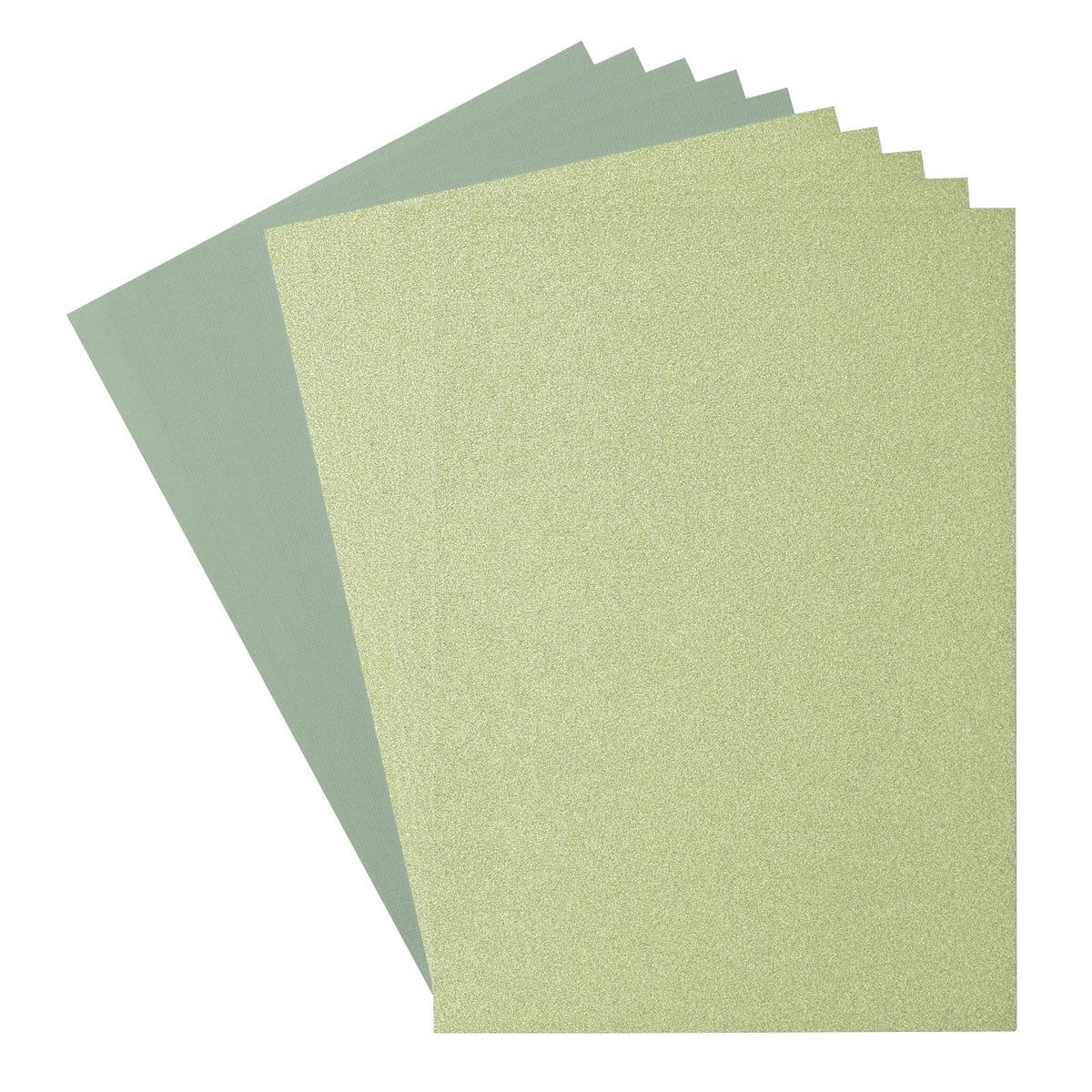 Florence • glitter papier en cardstock set 216g a4 10x light green iguana