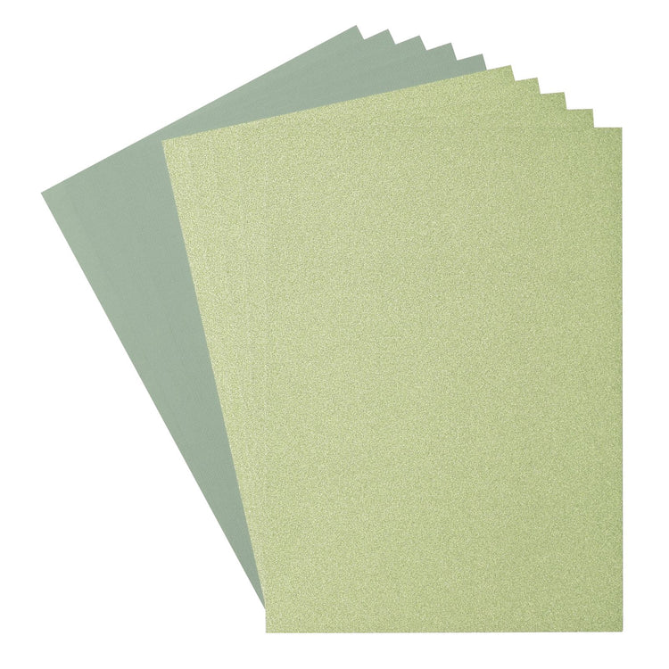 Florence • glitter papier en cardstock set 216g a4 10x light green iguana