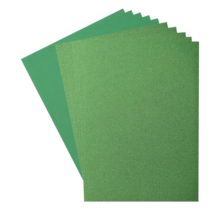 Florence • glitter papier en cardstock set 216g a4 10x green holly