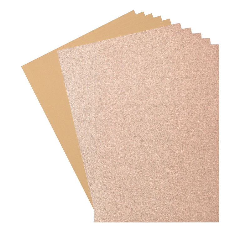 Florence • glitter papier en cardstock set 216g a4 10x light gold parchment