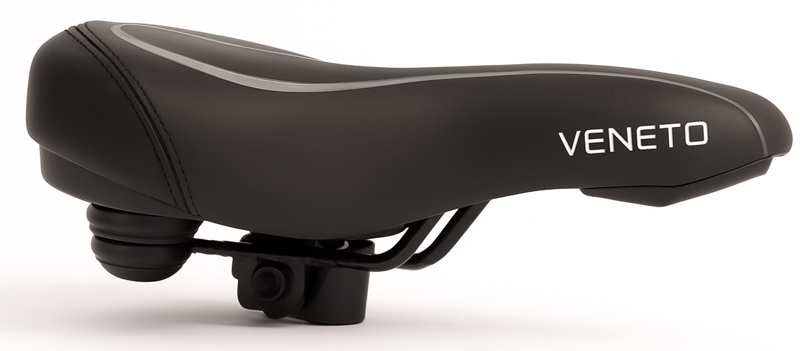 Edge fietszadel veneto incl. oppakbeugel en achterlicht - zwart