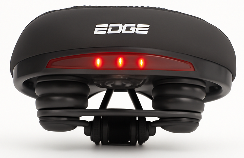 Edge fietszadel veneto incl. oppakbeugel en achterlicht - zwart