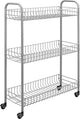 Metaltex badkamer- keukentrolley slim 84x56cm staal zilver