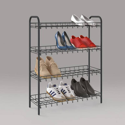 Metaltex schoenenrek 4 rekken 64x23x80.5 cm zwart