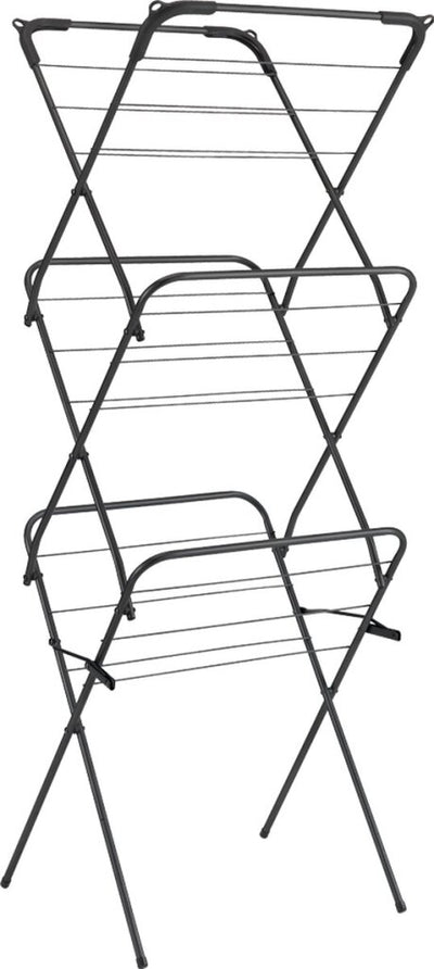 Tomado-metaltex tomado droogrek concerto 9,5m drooglengte zwart met haakjes voor kledinghangers