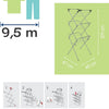Tomado-metaltex tomado droogrek concerto 9,5m drooglengte zwart met haakjes voor kledinghangers