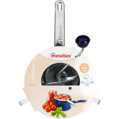 Metaltex milly groentenmolen roerzeef rvs met 3 inzetten 20cm