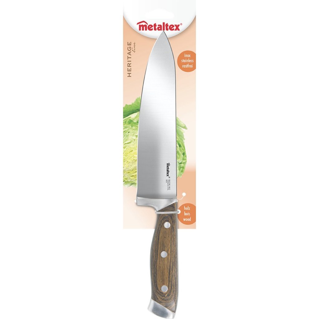 Metaltex heritage chefmes met houten greep 34 cm