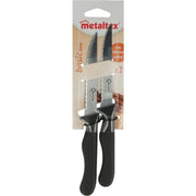 Metaltex basic line biefstukmessen 2 stuks rvs zwart - afbeelding 1