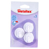 Metaltex plakhaken 3 stuks wit