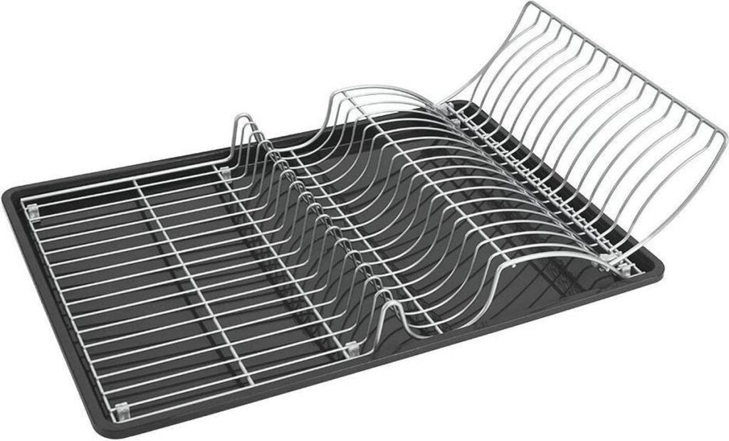 Metaltex afdruiprek wingtex 51x31 cm antraciet zilver 2-delig
