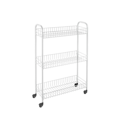 Tomado-metaltex slim keukentrolley met wielen 23x56x84 cm wit