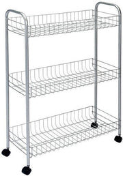Tomado-metaltex metaltex slim de luxe opbergkar met 3 mandjes metallic - afbeelding 1