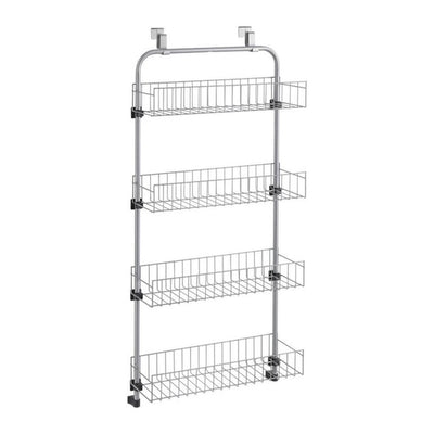 Metaltex deurrek 4 etages 17x45x103 cm zilver metaal