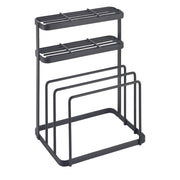 Metaltex tokyo line rek voor messen en snijplanken 16x12x22 cm zwart - afbeelding 1