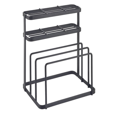 Metaltex tokyo line rek voor messen en snijplanken 16x12x22 cm zwart