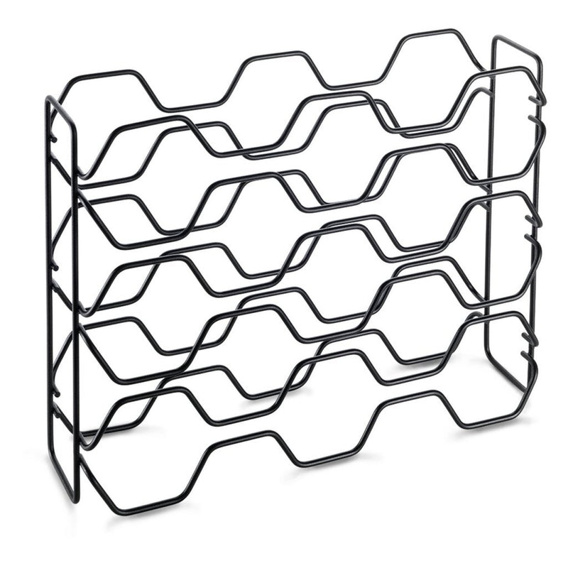 Metaltex wijnrek - hexagon 15 flessen zwart