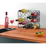 Metaltex wijnrek - hexagon 15 flessen zwart - afbeelding 2