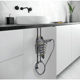 Metaltex haardrogerhouder 11x12x37 cm zwart - afbeelding 2