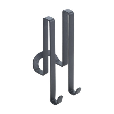 Metaltex dubbele haak voor aan douchewand 5x6x14 cm zwart